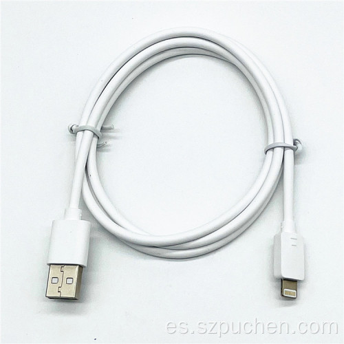 Cable de datos del teléfono de material blanco TPE para iPhone